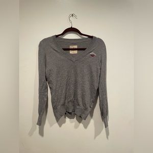 Hollister gray v neck sweater